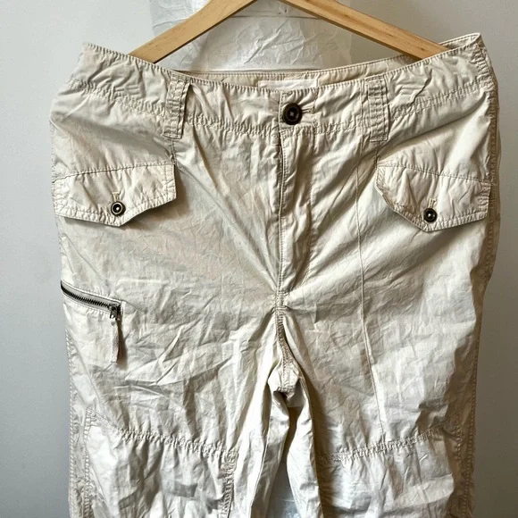 ANTHROPOLOGIE COTTON CROP HIKING PANTS TAN LIGHT WEIGHT
CARGO SZ 29 NWOT - Picture 8 of 14